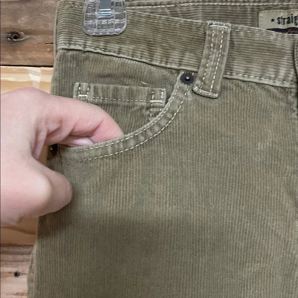 Old Navy size 10 Dark Khaki Color Soft Corduroy Straight Pants with Pockets